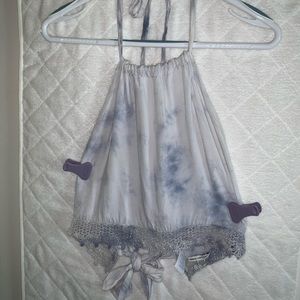 Backless halter crop top